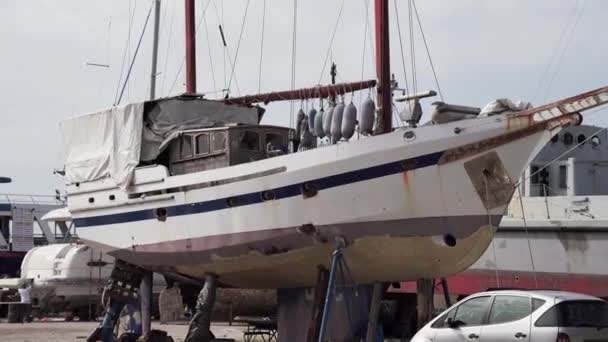 Yacht Sulla Costa Grande Città Portuale Bar Nel Sud Del — Video Stock