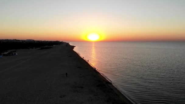 Дрони Застрелили Схід Чорному Морі Затоці Сонячний Схід Одеси Люди — стокове відео