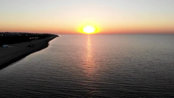Drone Atirou Sunrise Mar Negro Zatoka Nascer Sol Odessa Pessoas — Vídeo de Stock