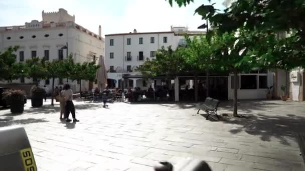 Ville Côtière Cadaques Espagne Rue Ville Avec Cafés Restaurants Plein — Video