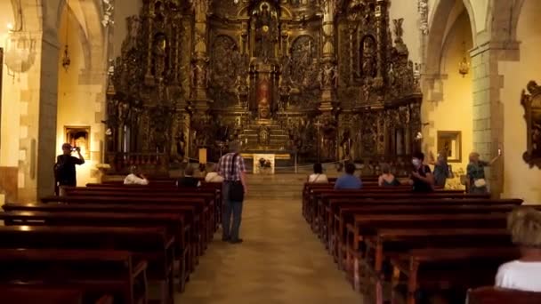 Kirche Santa Maria Cadaques Das Innere Der Kirche Der Spanischen — Stockvideo