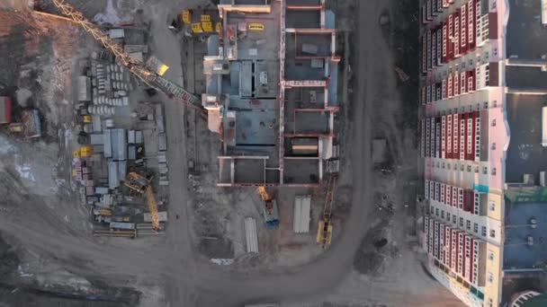 Ipari Mérnöki Drónfelvétel Darurobbanásról Vagy Robbanásról Egy Építkezésen Építők Házat — Stock videók