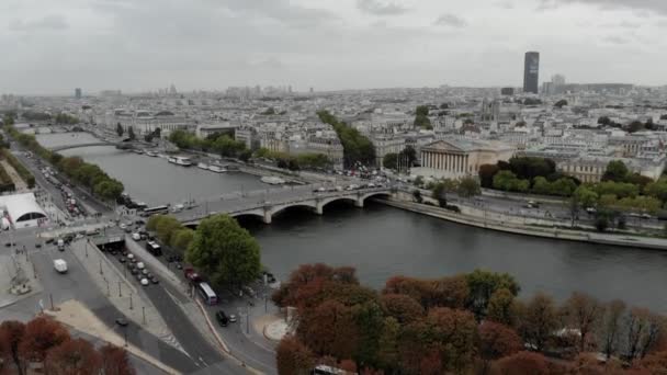 Place Concorde Paris Overlooking Public Park Jardin Des Tuileries River — Stock Video