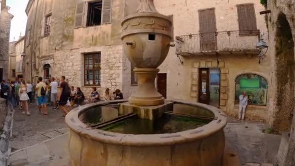 Borgo Fortificato Medievale Saint Paul Vence Fontana Saint Paul Vence — Video Stock