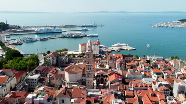 Drone Vista Della Cattedrale Cattolica Spalato Croazia Drone Della Cattedrale — Video Stock