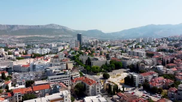 Drone Shot Kroatische Stad Split Vakantieregio Dalmatië Drone Shot Kroatische — Stockvideo