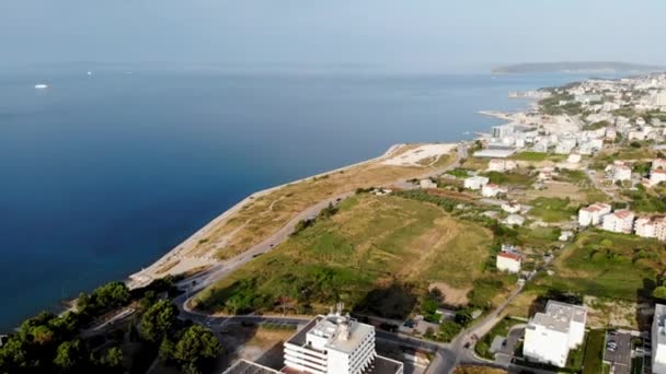 Drone Widok Chorwackie Miasto Split Regionie Wypoczynkowym Dalmacji Strzał Drona — Wideo stockowe
