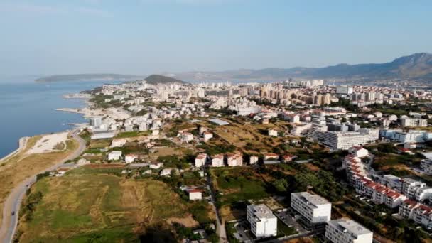 Vista Drone Cidade Croata Split Região Resort Dalmácia Tiro Drone — Vídeo de Stock