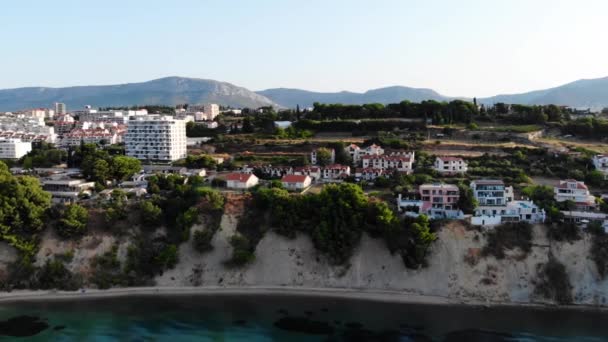 Drone View Rocky Cliff Croatian City Split Dalmatia Resort Region – Stock-video