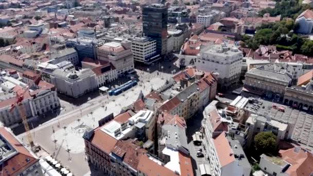 Imágenes Drones Plaza Ban Josip Jelai Zagreb Drone Vista Una — Vídeos de Stock