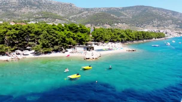 Drone Shot Van Het Eiland Brac Adriatische Zee Het Grondgebied — Stockvideo