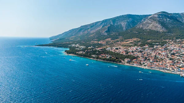 Drone Shot Croatian Resort Island Hvar Adriatic Sea View Drone — Stock Photo, Image