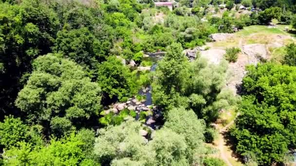 Drone Shot Butsky Canyon Ukraine Aerial View Rocky Canyon Gorny — Vídeo de Stock