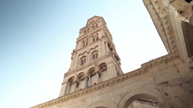Palace of Diocletian in Split Croatia. Palace of the Roman Empire. Historical center of Split. Cathedral of Saint Duim. Catholic Cathedral in Split Croatia.