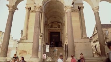 Palace of Diocletian in Split Croatia. Palace of the Roman Empire. Historical center of Split. Cathedral of Saint Duim. Catholic Cathedral in Split Croatia.