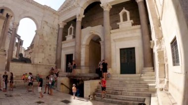 Palace of Diocletian in Split Croatia. Palace of the Roman Empire. Historical center of Split. Cathedral of Saint Duim. Catholic Cathedral in Split Croatia.