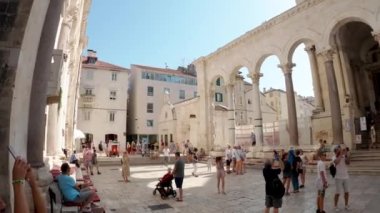 Palace of Diocletian in Split Croatia. Palace of the Roman Empire. Historical center of Split. Cathedral of Saint Duim. Catholic Cathedral in Split Croatia.