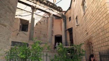 Palace of Diocletian in Split Croatia. Palace of the Roman Empire. Historical center of Split. Cathedral of Saint Duim. Catholic Cathedral in Split Croatia.