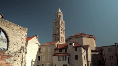 Palace of Diocletian in Split Croatia. Palace of the Roman Empire. Historical center of Split. Cathedral of Saint Duim. Catholic Cathedral in Split Croatia.
