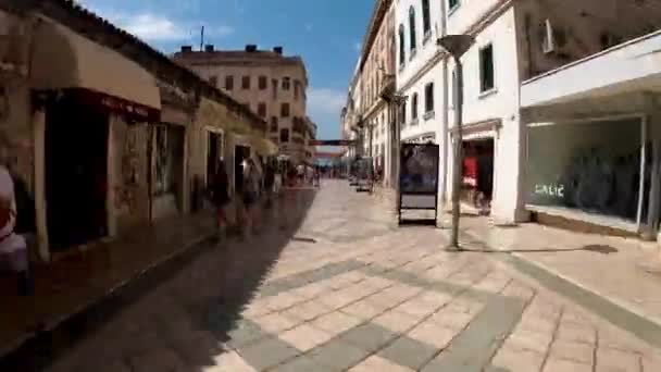 Croatian City Split Resort Region Dalmatia Lively Promenade Palm Trees — Stok video