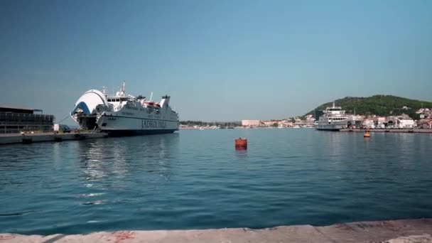 Embankment Riva Split Croatia Ships Yachts Waterfront City Split Croatia — Stock video