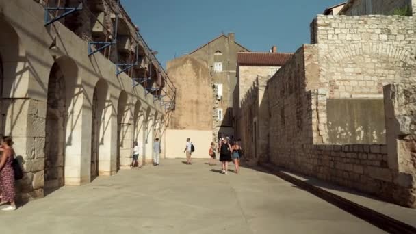 Παλάτι Του Διοκλητιανού Στη Σπλιτ Της Κροατίας Παλάτι Της Ρωμαϊκής — Αρχείο Βίντεο