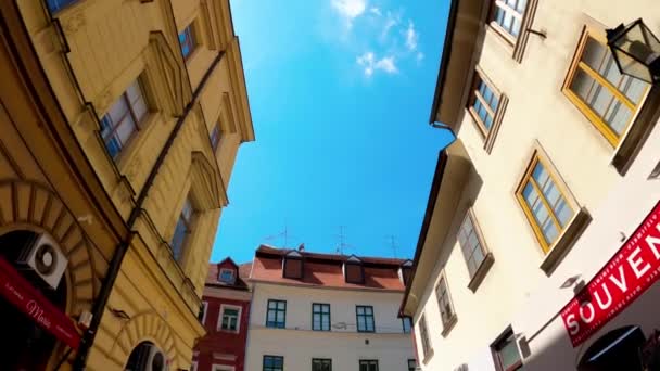Central Street Cafes Restaurants Zagreb Colorful Streets People Zagreb Souvenir — Stok video