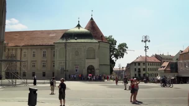 Archdiocese Zagreb Cathedral Assumption Virgin Mary Saints Stephen Vladislav Catholic — Stok video