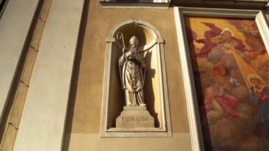 Ljubljana 'daki Aziz Niklas Katedrali. Ljubljana Slovenya 'daki Katolik Katedrali. Ljubljana Başpiskoposluğu Katedrali. Cyril ve Methodius Meydanı 'ndaki Katedral