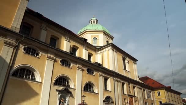 Catedral San Nicolás Liubliana Catedral Católica Ciudad Liubliana Eslovenia Catedral — Vídeo de stock