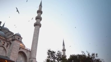 İstanbul 'da Süleyman. Süleyman Camii İstanbul. Şehrin Vefa bölgesinin eski bir bölgesi. Muhteşem Sultan Süleyman 'ın Camii. dört minare