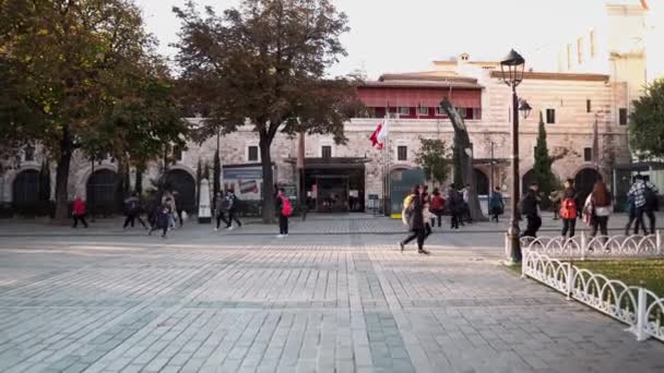 Площадь Султанахмет Стамбуле Площадь Ипподрома Главная Площадь Стамбула Историческом Центре — стоковое видео