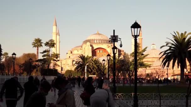 Katedra Hagia Sophia Cerkiew Historycznym Centrum Współczesnego Stambułu Wielki Meczet — Wideo stockowe