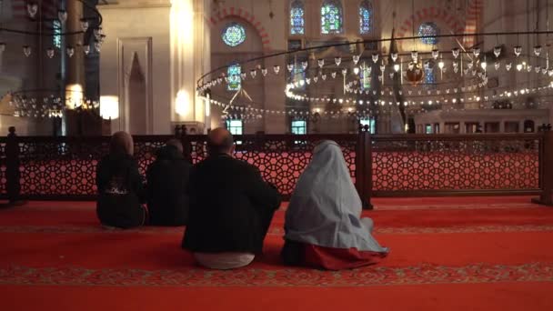 Сулеймания Стамбуле Мечеть Сулеймание Стамбул Мечеть Султана Сулеймана Великолепного Интерьер — стоковое видео