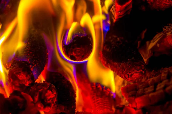 Burning Coals Fireplace — Stock Photo, Image