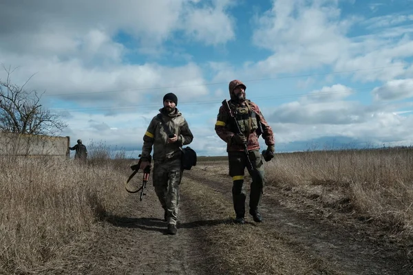 Hostroluchchchya Ukraine März 2022 Territoriale Verteidigungskämpfer Ukrainischen Dorf — Stockfoto