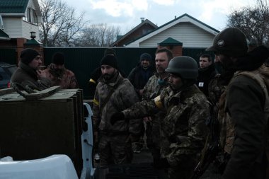 Hostroluchchya, Ukrayna: 8 Mart 2022: Ukrayna savunma ülkesinin askeri güçleri