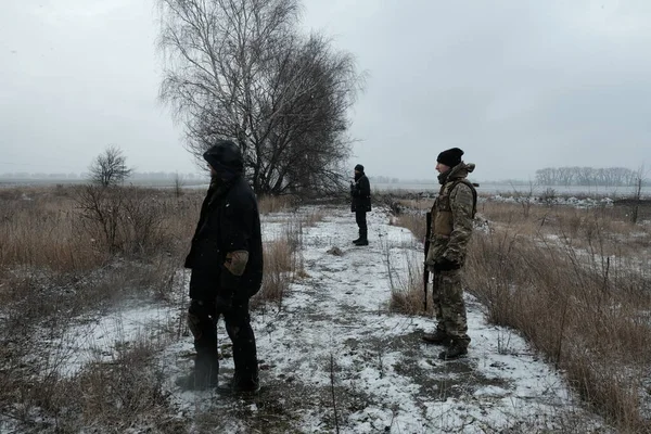 Hostroluchchya Ukraina Maret 2022 Prajurit Pertahanan Teritorial Desa Ukrainian — Stok Foto