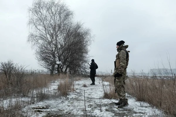 Hostroluchya Ukraina Mars 2022 Territoriale Forsvarere Den Ukrainske Landsbyen – stockfoto