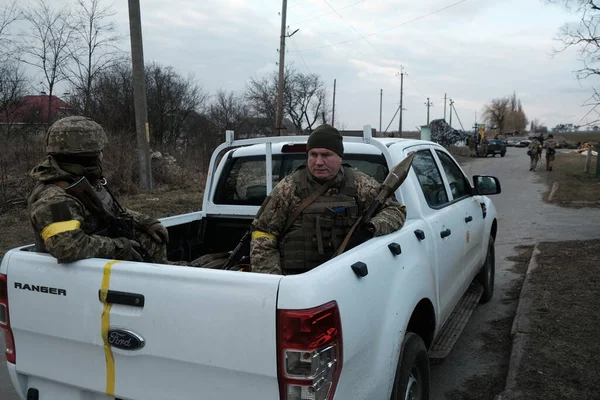 Hostroluchchya Ukraine March 2022 Military Forces Ukraine Defence Country Car —  Fotos de Stock