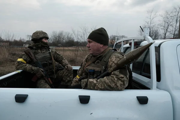 Hostroluchchya Ukraine March 2022 Military Forces Ukraine Defence Country Car — стоковое фото