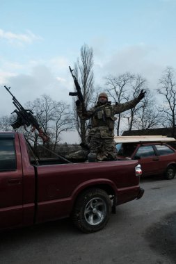 Hostroluchchya, Ukrayna: 8 Mart 2022: Silahlı bölge savunma uçağı