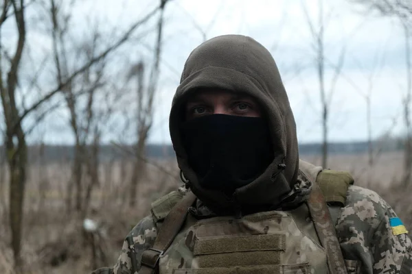 Hostroluchya Ukraine Березня 2022 Українець Територіальної Оборони — стокове фото