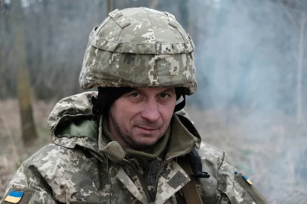 Hostroluchchya, Ukrayna: 7 Mart 2022: Ukrayna savunma ülkesinin askeri güçleri