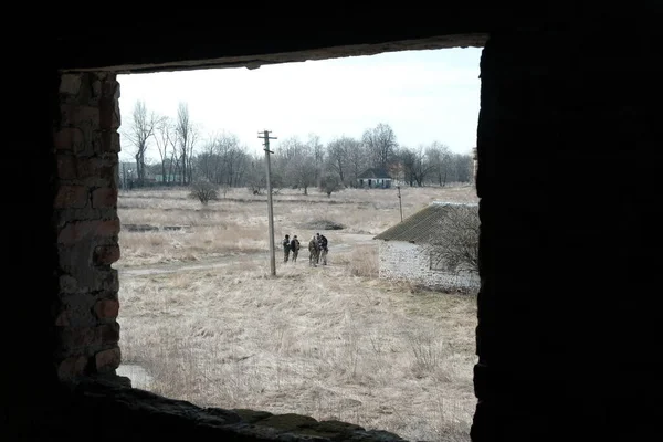 Hostroluchchya Ukraine March 2022 Territorial Defense Fighters Ukrainian Village — ストック写真