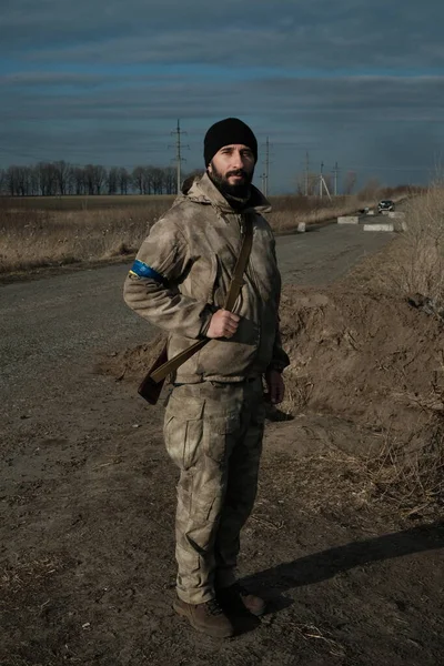 Hostroluchchya Ukraine March 2022 Ukrainian Territorial Defence Fighter — стокове фото