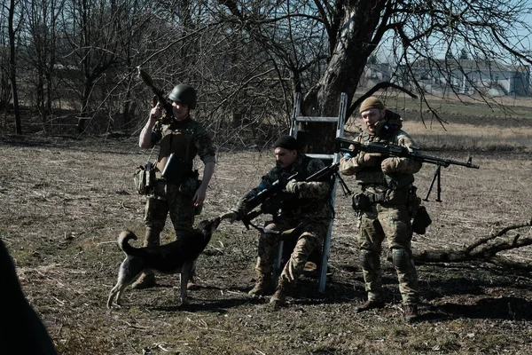 Hostroluchya Ukraina Mars 2022 Militära Styrkor Ukraina Försvarsland Och Igor — Stockfoto