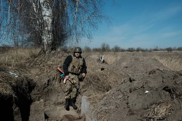 Hostroluchchya Ukraina Maret 2022 Pejuang Pertahanan Teritorial Ukrainian — Stok Foto