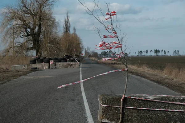 Hostroluchya Ukraine Березня 2022 Checkpoint Village — Безкоштовне стокове фото