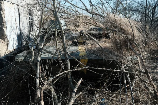 Hostroluchchya Ukraine March 2022 Hidden Tank Village — Foto de Stock